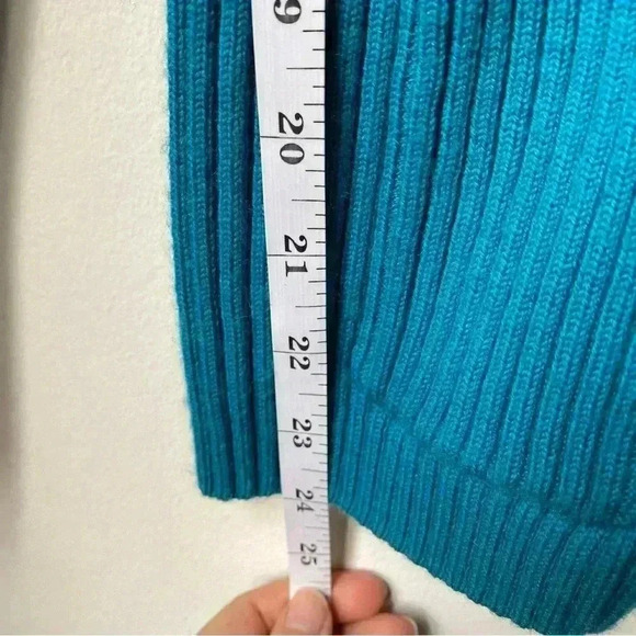 L.L. Bean Teal Ribbed Women's Cardigan - Picture 6 of 12